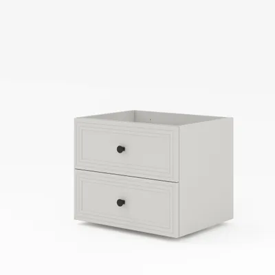 Produktbild von Waschbeckenunterschrank Jump 60, Kaschmir, mit 2 Schubladen, hängend.