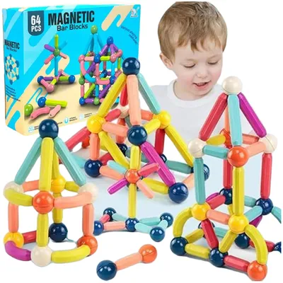 Produktbild von ABC BETTER TOYS ® Magnetische Bausteine Teile Magnetspielzeug Kinder Lernspielzeug Magneten Spielzeug Geschenk für Junge Mädchen Bauklötze