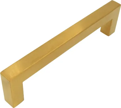 Obrázek produktu pro Klasická nábytková úchytka 128 mm v barvě broušeného zlata - Elegantní řešení z nerezové oceli pro skříně a zásuvky s robustním designem a matným povrchem.