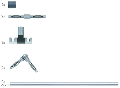 Obrázok produktu pre Rail System Light&Easy tyč rovná 4x680mm max.300W chróm matný 12V kov