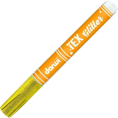 Zdjęcie produktu dla Darwi Tex Fabric Glitter Marker Pisak do tkanin Yellow 6 ml 1 szt.