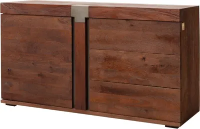 Image de MASSIVMOEBEL24 | Buffet 135x45 Manguier laqué Brun AMSTERDAM #28