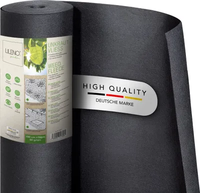 Produktbild von LILENO HOME Unkrautvlies Gartenvlies gegen Unkraut 100m² [50 g/qm] - Garten Unkrautfolie Wasserdurchlässig – Reißfestes Unkraut-Flies – Unkrautflies UV-beständig [1m x 100m]
