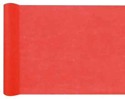 Zdjęcie produktu dla Bieżnik na stół z włókniny dekoracyjnej 30 cm x 25 m - czerwony
