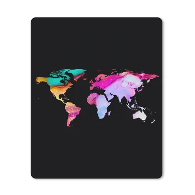 Produktbild von MuchoWow® Mauspad Mousepad Weltkarte - Regenbogen - Aquarell 19x23 cm - Mousepads - Maus Mat - Pad - Mausunterlage - Mauspads - Spielen