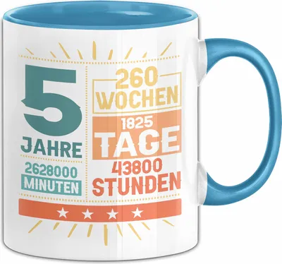 Produktbild von 5. Geburtstag Tasse Geschenk 5Er Geburtstag Geschenkidee Jungs Mädchen (Blau)