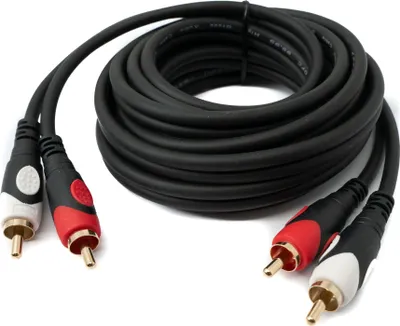 Produktbild von SYSTEM-S Cinch 2 RCA Kabel 3 m Stecker zu Stecker Stereo AV in Schwarz