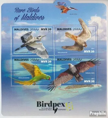 Produktbild von Briefmarken Malediven 2017 Mi 7213-7216 Kleinbogen (kompl. Ausg.) postfrisch Seltene Vögel