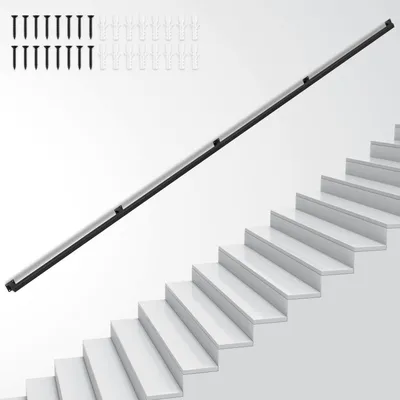 Zdjęcie produktu dla Poręcz kwadratowa ISOISL, 360 cm, czarna, balustrada schodowa wykonana z żelaza, pokryta proszkowo, o wymiarach 30 x 30 mm, składająca się z czterech elementów, przeznaczona do schodów i korytarza