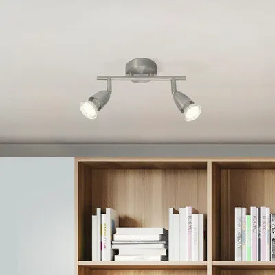 Produktbild von BRILLIANT Basic LED Decken Strahler AMALFI  | 2 flammiges Spotrohr mit schwenkbaren Köpfen | geeignet für GU10 Leuchtmittell | Metall | 26cm Breite