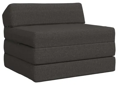 Image de Canapé-lit pliant vidaXL, gris foncé, 200 x 70 x 10 cm, tissu