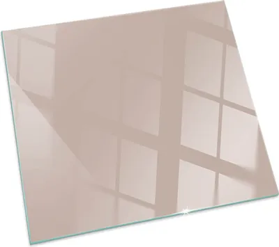 Produktbild von Farbe Hellbraun – Glasbodenplatte für – Kaminofen – Kaminplatte Glas – Schutzglas – Funkenschutzplatte –Glasbodenplatte Feuerfeste – Hitzeschutzplatte – Bodenschutz aus Glas – 60x60 cm