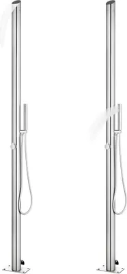 Zdjęcie produktu dla vidaXL Prysznic ogrodowy z brązową podstawą 225 cm stal nierdzewna
