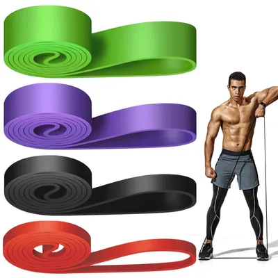 Produktbild von Fitnessbänder, Widerstandsband, Set mit 4 verschiedenen Widerstandsstufen für Krafttraining