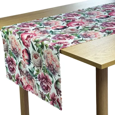 Obrázek produktu pro Ubrus odolný proti skvrnám běhoun na stůl pivoňky 50x160 cm