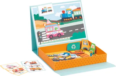 Produktbild von Lelin Spielset mit Magnetbeschichtung zum Thema Fahrzeuge, Transport und Verkehrszeichen