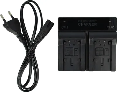 Produktbild von vhbw Dual Ladegerät kompatibel mit Panasonic HC-W858, HC-W570, HC-W580, HC-VXF999, HC-W878 Kamera Camcorder/Akku - Ladeschale, Ladeanzeige, 4.2/8.4 V