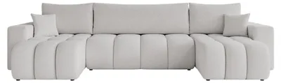 Produktbild von Ecksofa in U-Form Liverno U mit Schlaffunktion Centaur 14 Hellgrau Boucle Bettkasten
