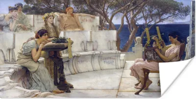 Produktbild von MuchoWow® Poster Sappho und Alkaios - Lawrence Alma Tadema 80x40 cm - Wanddeko