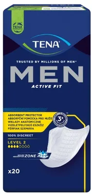 Obrázek produktu pro Anatomicky tvarované vložky pro pánů Tena Men Active Fit Level 2 - obal 20 kusů.