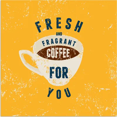 Produktbild von MuchoWow® Poster Kaffee - Retro - Frischer und duftender Kaffee für Sie - Sprichwörter - Zitate 50x50 cm - Wohnzimmerdekoration