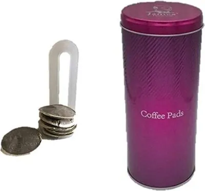 Produktbild von Transparente Kaffeepaddose Kunststoff mit Liftsystem Ø 7,5 cm H 18 cm