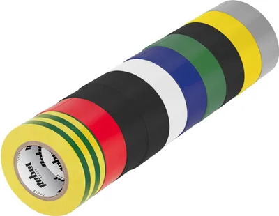 Obrázek produktu pro Sada lepicích pásek REBEL (10 kusů - 0,13 mm x 19 mm x 10 m) mix barev
