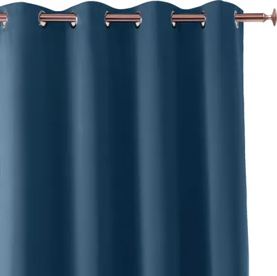 Produktbild von Gardine mit Ösen Vorhang Blickdicht Ösenvorhang Ösengardine Vorhänge 140 (B) x 250 (L) Blau 1 er Pack