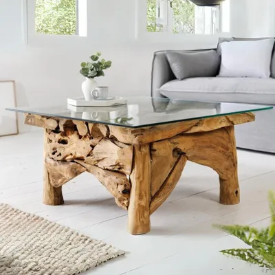 Produktbild von Handgefertigter Teak Couchtisch SEASIDE 80x80cm Unikat