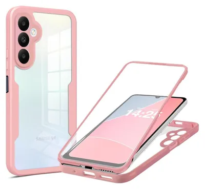 Produktbild von 360 Grad Rundum Schutz Handyhülle für Samsung Galaxy A15 5G Full Cover Vollschutz Case Farbe: Rose