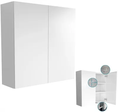 Zdjęcie produktu dla wisząca szafka łazienkowa 80x80 (2x40) biały mat
