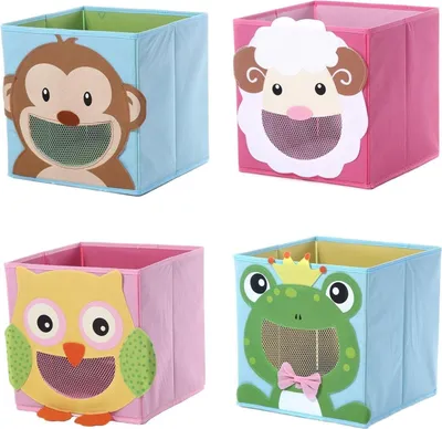 Obrázok produktu pre 4 ks úložných boxov s motívmi zvierat