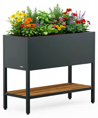 Produktbild von Herstera Garden Metall Deco Hochbeet Anthrazit 100x40x80 cm