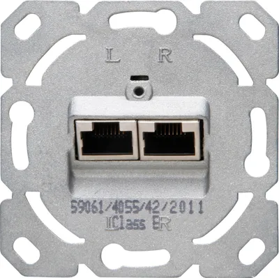Immagine prodotto di Netzwerkanschlussdose CAT6 2 gertrennte Steckanschlüsse (920100183)