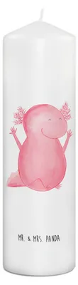 Produktbild von Mr. & Mrs. Panda Kerze Axolotl Hurra 29 x 8 cm XL - Weiß - Geschenk, Stumpenkerze, Freude, Erinnerungskerze, Motivation, Blockkerze, Zufriedenheit, Erinnerungslicht