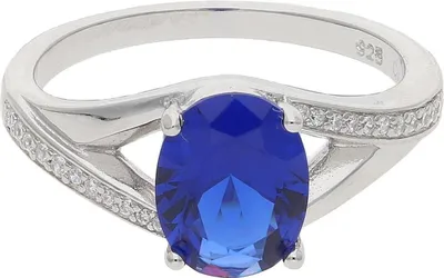 Produktbild von JuwelmaLux Ring Silber 925 mit synth. Saphir JL10-07-2901 60