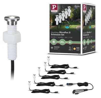 Imagen del producto de Paulmann Plug & Shine: Foco LED empotrable en el suelo, modelo MicroPen II, kit de ampliación