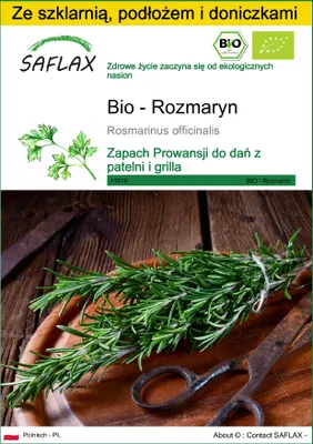 Zdjęcie produktu dla SAFLAX - Zestaw do uprawy - Bio - Rozmaryn - 40 Nasiona - Z mini szklarnią, podłożem uprawowym i 2 doniczkami - Rosmarinus officinalis