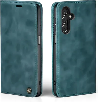 Produktbild von Tec-Expert Klapphülle für Samsung Galaxy A15 / A15 5G, Petrol, aus Kunstleder mit Geldfach und 2 Kartenfächern, 360 Grad Schutz mit Magneten und Smartstand-Funktion