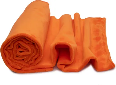 Obrázek produktu pro Pletenina Minky s hladkým vzorem, jasně oranžová 50 x 160 cm