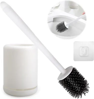 Produktbild von Silikon WC-Bürsten-Set mit Anschraubhalter und WC-Bürstenhalterung