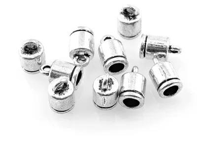 Produktbild von Vintageparts 10 Endkappen für 4 mm Bänder antik silberfarben