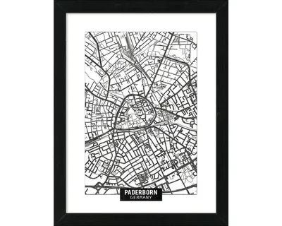 Produktbild von Gerahmtes Bild Paderborn Landkarte III 33x43 cm