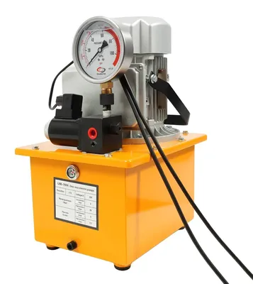 Produktbild von Hydraulikaggregat - Elektrische Hydraulikpumpe - Leistung 750 W - Spannung 220 V - Tank 7 l - Druck 2–70 MPa - Förderstrom 0,9–5 l/min - EU-Stecker