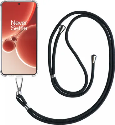 Produktbild von Handytasche passend für OnePlus Nord 3 Transparent ShockProof mit abnehmbarem Universal-Telefonkabel - Cover Case Silikon ShockProof mit Lanyard - Smartphonics