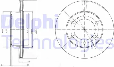 Produktbild von 2x DELPHI Bremsscheibe BG4211C 67 4mm 297mm