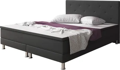 Produktbild von Inter Handels Boxspringbett Bonn 140x200 Webstoff Anthrazit