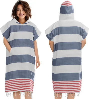 Produktbild von JEMIDI Badeponcho Damen Herren - Schnelltrocknender Surf Poncho - Leichtes Handtuch Kleid mit Kapuze - Strand Sauna Surfen - Umziehhilfe Handtuch