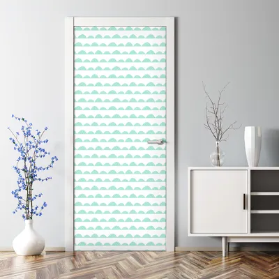 Produktbild von Dekorative Türposter selbstklebend Wandaufkleber Türaufkleber Hügelreihe blau weiß 85 x 200 cm
