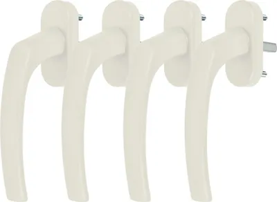 4 x Alu Fenstergriff in Creme RAL 9001 - Stiftlänge 30mm